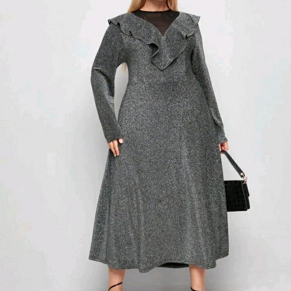 NEW Plus Glitter Elegant Dress - Picture 3 of 11